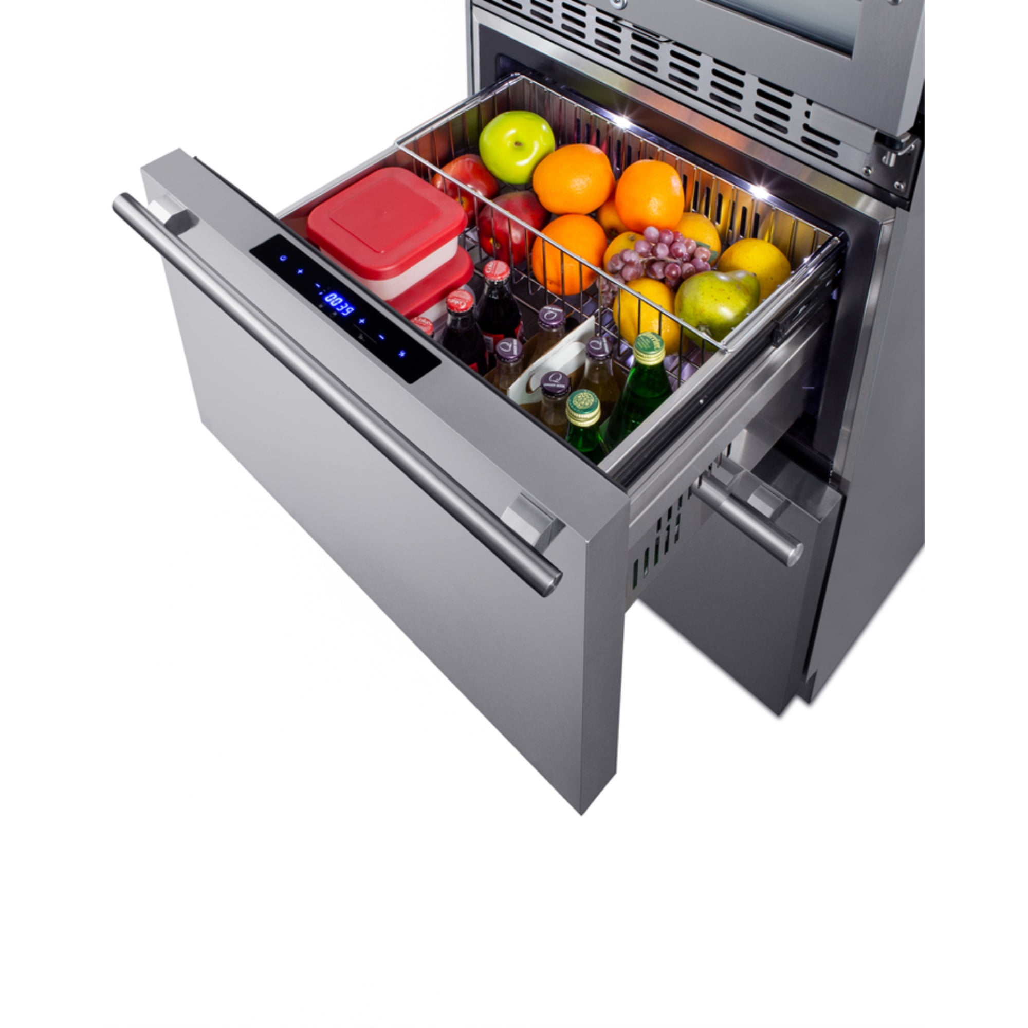 Summit Swcdrf24 24 Inches Wide 46 Bottle Capacity Free Standing Wine Cooler - Stainless Steel