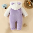 thumbnail image 4 of BONIXOOM Children'S Clothing On Sale Girls Clothes Toddler Outfits Fashion Spring Round Neckline Pull-On Solid Long Sleeve Jumpsuit Purple 18M, 4 of 7