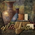 thumbnail image 2 of Stever, Janet 12x12 Black Ornate Wood Framed with Double Matting Museum Art Print Titled - Cheese and Grapes I, 2 of 4