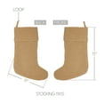 thumbnail image 2 of VHC Brands Solid Color Cotton Farmhouse Christmas Decor Fabric Loop 15x11 Stocking, 15 x 11, Festive Natural Burlap, 2 of 4