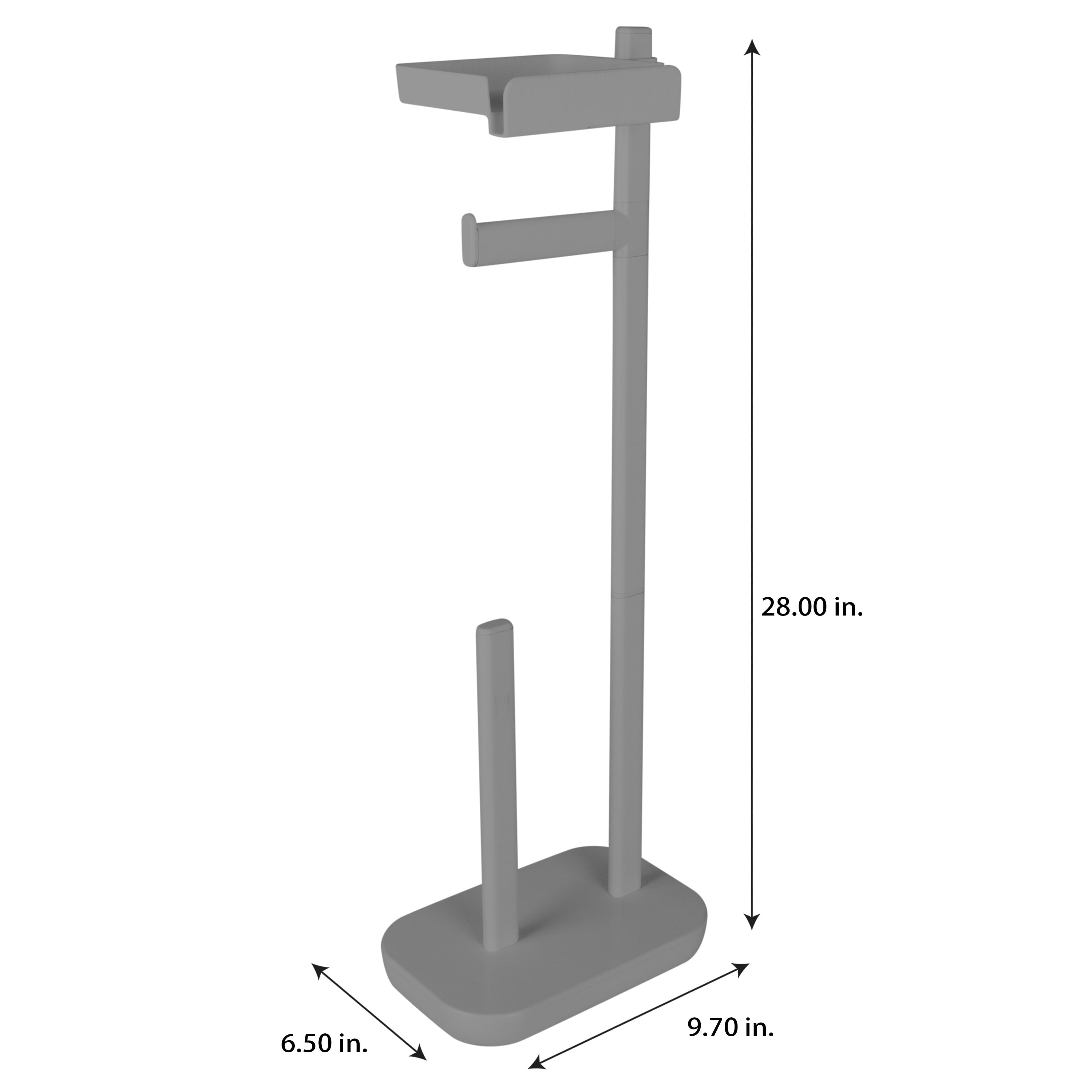 Bath Bliss 3 in 1 Freestanding Toilet Paper Dispenser in Grey
