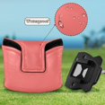 thumbnail image 6 of Haosy Pastel Red Golf Mallet Putter Cover Strong Magnetic Leather Golf Club Headcover Closure, 6 of 7