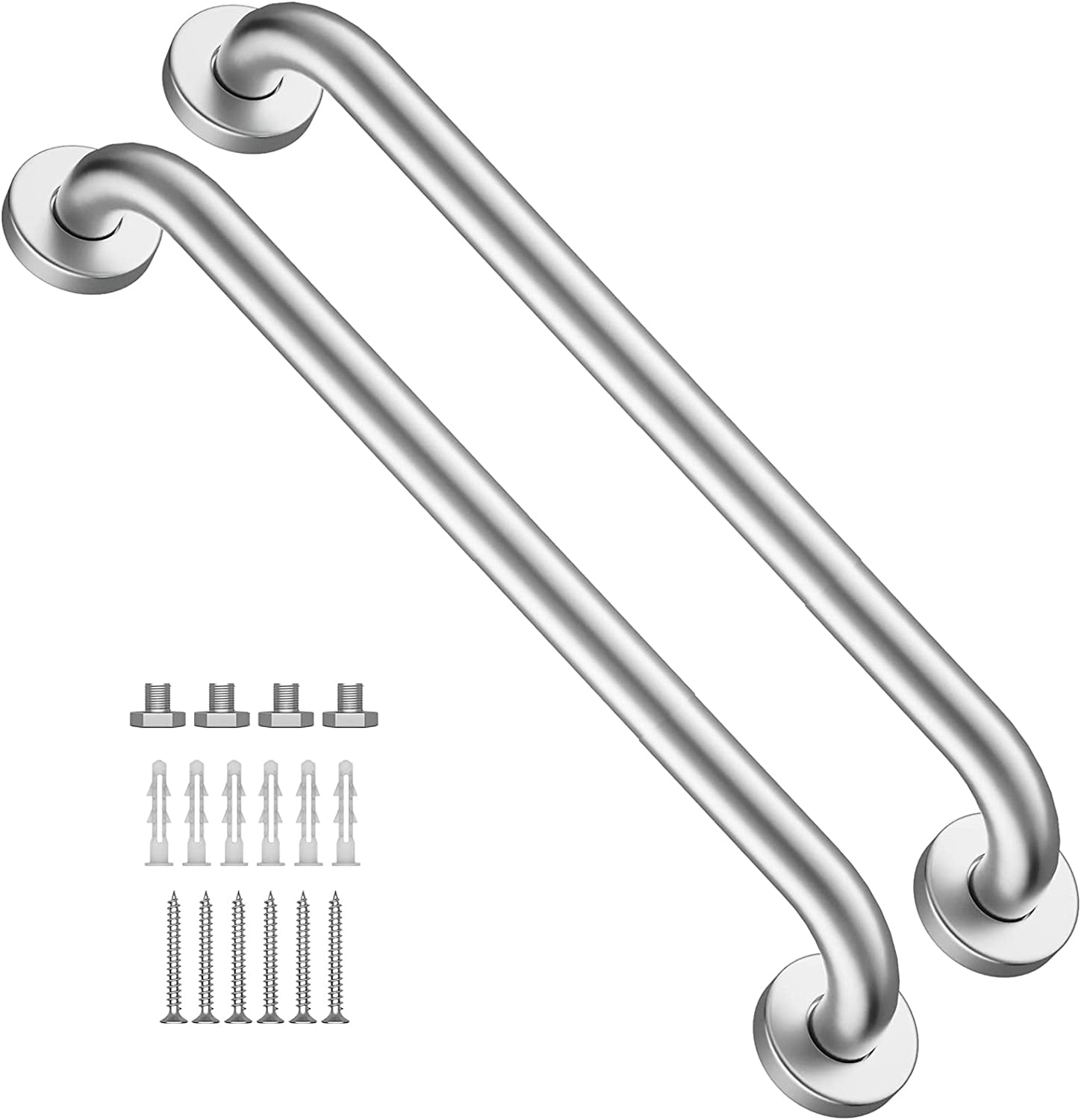 2 Pack 16 Inch Shower Grab Bar Satin Brushed Nickel, ZUEXT Stainless