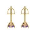 thumbnail image 4 of 1 Ct Round Cut Studs Purple Alexandrite 14K Yellow Solid Solid Gold Everyday Dainty Earrings Screw Back, 4 of 7