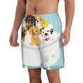 thumbnail image 2 of Cauagu Cute Dog In Bathtub Print Men's Swim Trunks,Hawaiian Bathing Suit Swimsuits Beach Shorts with Pockets for Men Quick Dry Swimming Board Shorts-3X-Large, 2 of 6