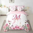 thumbnail image 2 of Erosebridal Initial Letter Comforter Set Queen Size,Bowknot Alphabet Bedding Set Teens,A-Z Bed in a Bag （Comforter,Sheets,Pillowcases & Cushion Covers）, 2 of 5