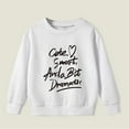 thumbnail image 2 of Little Girls' Sweatshirts Boys' Long Sleeves Warm Pullover Letter Printed Casual Thick Crewneck Children's Wear Tops for Girls Size 5-6T, 2 of 4