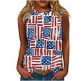thumbnail image 2 of Red White and Blue Womens Tanks Red White and Blue Womens Tank Top Womens Red White and Blue Tank Tops Womens Patriotic Blouses Women's Casual Independence Day Sleeveless Round Neck Tops, 2 of 5