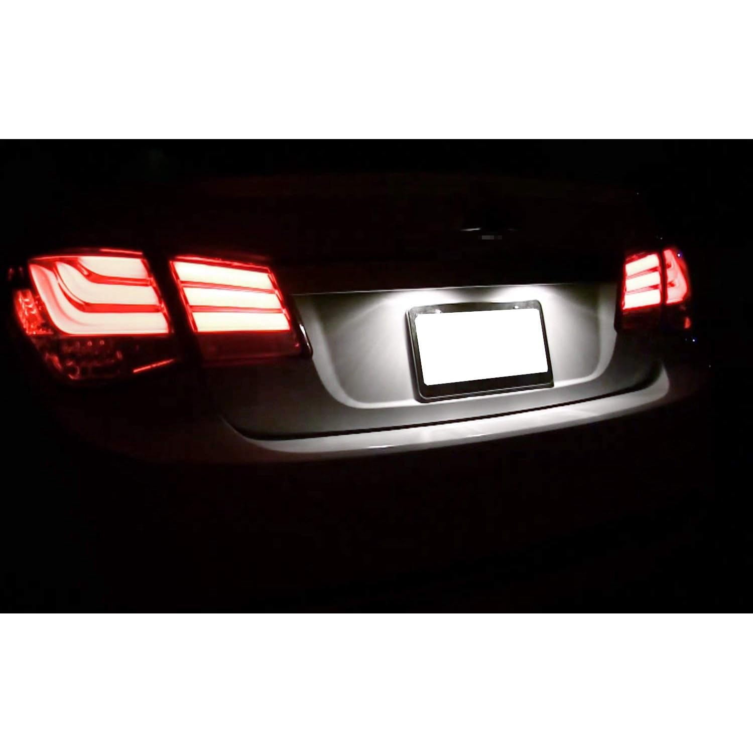 OEM-Fit 3W Full LED License Plate Light Kit For 2011-15 Chevy Cruze & 2016-up Chevrolet Spark, Powered by 18-SMD Xenon White LED & Can-bus Error Free