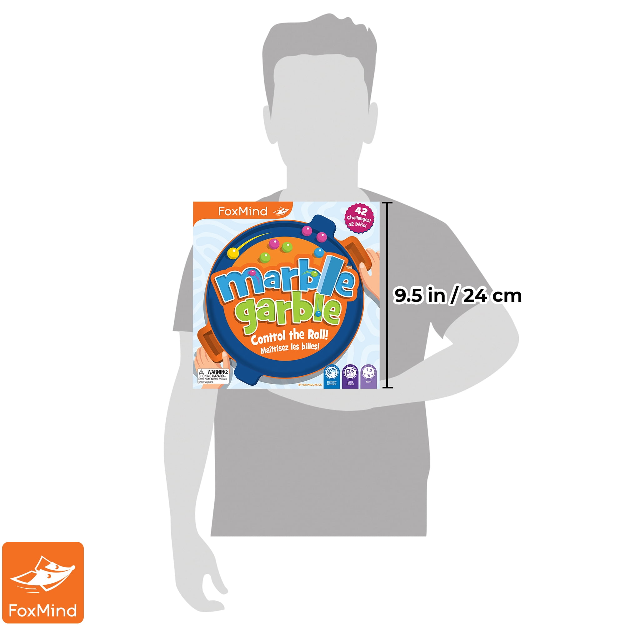 FoxMind Games: Marble Garble - Family Dexterity Game, Brainteaser, Colorful Challenges, 3 Difficulty Levels, Kids & Family Ages 7+, 1-4 Players