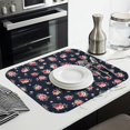 thumbnail image 3 of Pioneer Flower Floral Print Pattern Kitchen Dish Drying Mat 1 Pack, Ultra Absorbent Microfiber Drainer Mat, 16"x18", 3 of 6