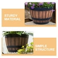 thumbnail image 2 of Brown Plastic Barrel Planter for Home Garden Use with Vintage Design and Durable Construction 2 Pcs, 2 of 8