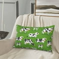 thumbnail image 5 of Picia Cows With Calfs Green Pattern Plush Pillow Case – Soft and Cozy Cushion Cover, Hypoallergenic Throw Pillow Case for Home Decor-20"x30", 5 of 6