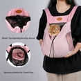 thumbnail image 3 of Pet Backpack Cat Carriers Small Dog Bag Go-Out Cat Puppies Carrier for Outdoor Travel Portable Soft Lightweight Shoulder Bag Pink, 3 of 5