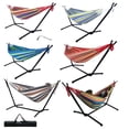 thumbnail image 2 of PERUYQ 9 Ft Double Hammock with Stand Two Person Hammock Adjustable with Space Saving Steel Hammock Stand Includes Portable Carrying Case for Hammocks Stand Hammocks for Outside with Stand,Red, 2 of 3