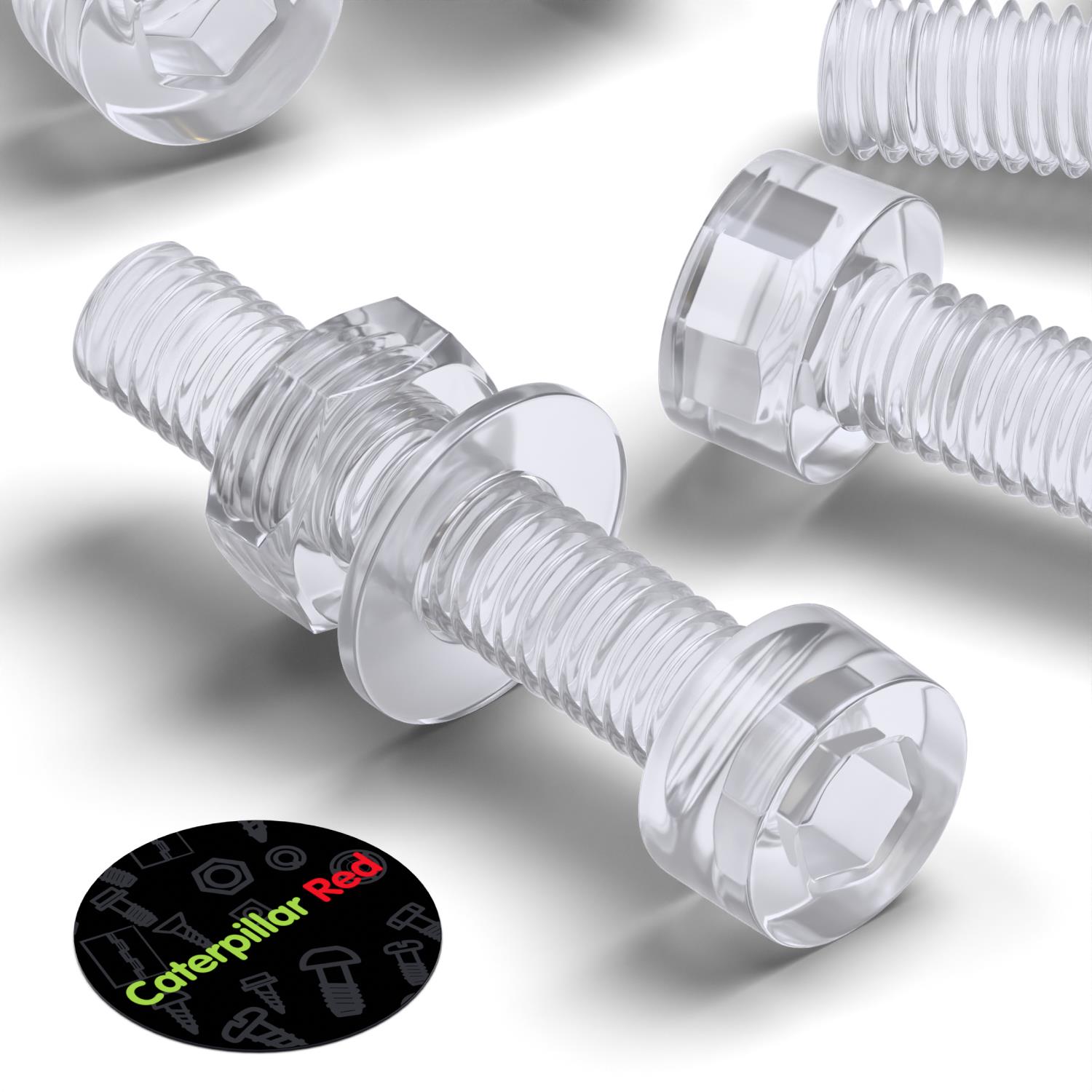 50 x Polycarbonate socket head, hex head, plastic machine screws, M3 x 20mm, Plastic Bolts, Nuts & Washers, (3/32 x 25/32 in)