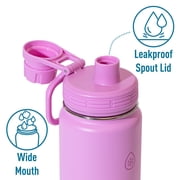ThermoFlask 24 oz Double Wall Vacuum Insulated Stainless Steel Water Bottle with Spout Lid, Wild Rose