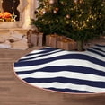thumbnail image 5 of Sikiie Navy Blue And White Stripes Nativity Christmas Tree Skirt, Jesus Christian Winter Holiday Tree Mat Decoration(30-48IN)36", 5 of 6