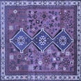 thumbnail image 1 of Ahgly Company Machine Washable Indoor Square Persian Blue Traditional Area Rugs, 4' Square, 1 of 4