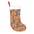 thumbnail image 2 of Salouo Autumn Pumpkins Gingham Print Christmas Stockings,Large Xmas Stocking Set of 1 Holiday and Farmhouse Stocking for Christmas Holiday Party Decoration(17.7*11 Inch), 2 of 7
