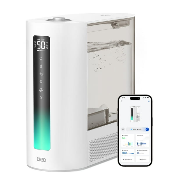 Dreo - Humidificador inteligente para plantas, niebla cálida y fresca para recámara, 6 l de gran capacidad que dura hasta 60 horas, fácil relleno superior, difusor de aceite esencial para el hogar,