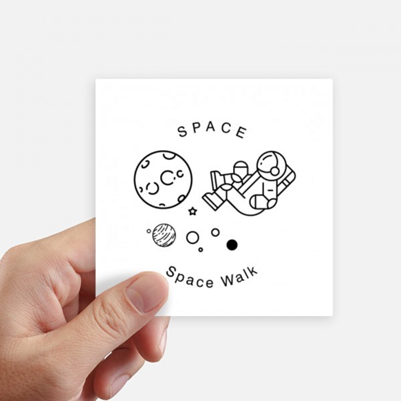 Astronauts Walk Planet Space Sticker Square Waterproof Stickers Wallpaper Car Decal