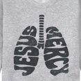 thumbnail image 3 of Instant Message - Jesus Mercy Lungs - Men's Crew Neck Fleece Pullover, 3 of 6