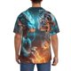 thumbnail image 3 of Balery Blue Dragon And White Tiger Camisa Casual de Manga Corta con Botones para Hombre, Texturizada, Estilo Cubano, para Playa, Verano-XX-Large, 3 of 5