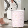thumbnail image 5 of Honeii Rainboe And Rabbit Print Laundry Hamper Basket,Baby Nursery Woven Storage Basket for Toys Bin,Pillows,Blankets,Clothes-, 5 of 6
