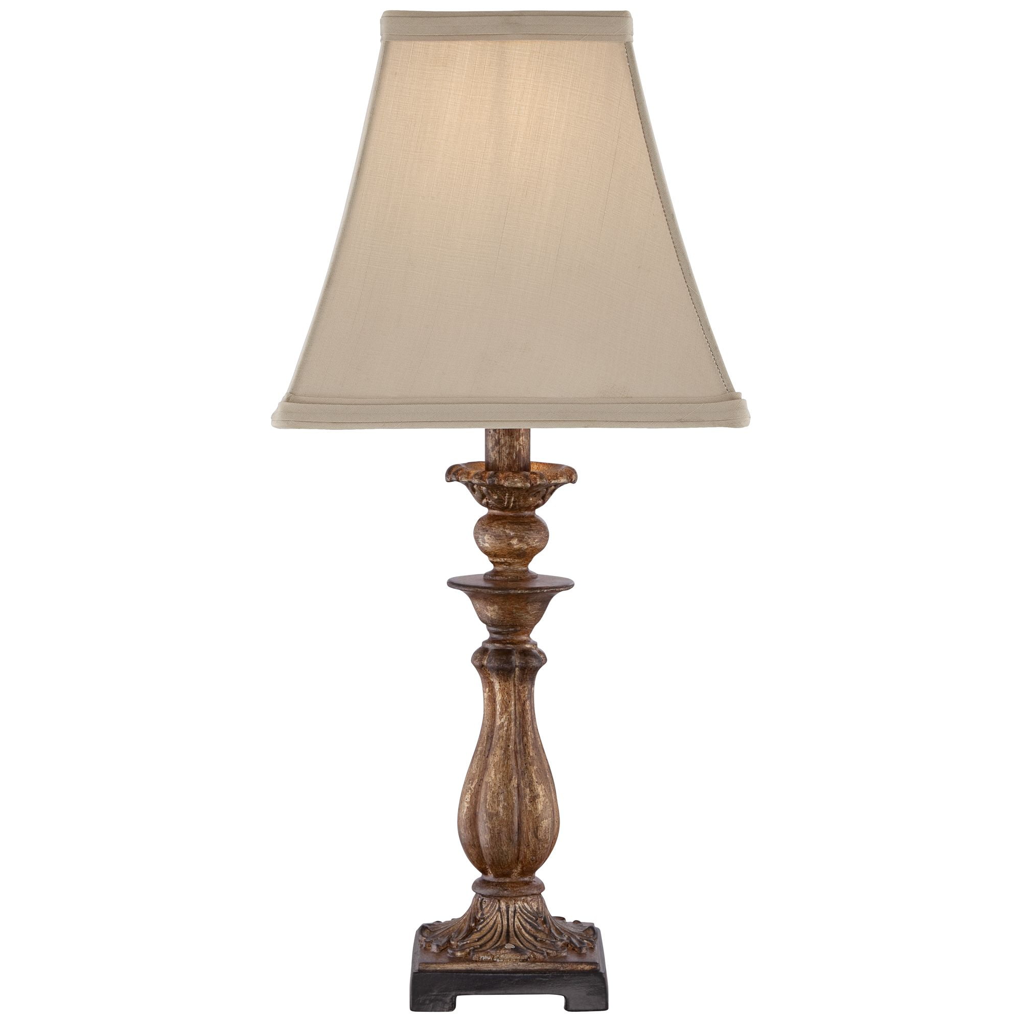 Regency Hill Alzano Cottage Accent Table Lamp 18" High Antique Distressed Light Bronze Square Shade for Bedroom Living Room Bedside Nightstand Office