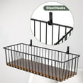 thumbnail image 3 of Wetheny Extra large Hanging Wire Basket with Detachable Wood Base and Steel Hooks - Farmhouse Décor Toilet Paper Basket - Wire Storage Basket for Bathroom, Kitchen, Pantry, Garage ( Pack 2 ), 3 of 8