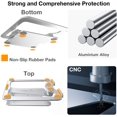 thumbnail image 4 of Laptop Stand, Height Angle Adjustable Aluminum Laptop Holder - Ergonomic Laptop Riser Stand for Desk with Big Heat-Vent Compatible with MacBook All Laptops Tablets 8-16" (Silver), 4 of 4
