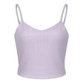thumbnail image 4 of LoyisViDion Womans Shirts Women Tops Solid Sleeveless Pullover Vest Tank Crop Shirts Purple S, 4 of 9