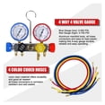 thumbnail image 4 of 4 Way AC Manifold Gauge Set HVAC Diagnostic Freon Charging Tool For Auto Household R134A R22 R410A 5FT Hose Quick Coupler ,Long Lasting, 4 of 10