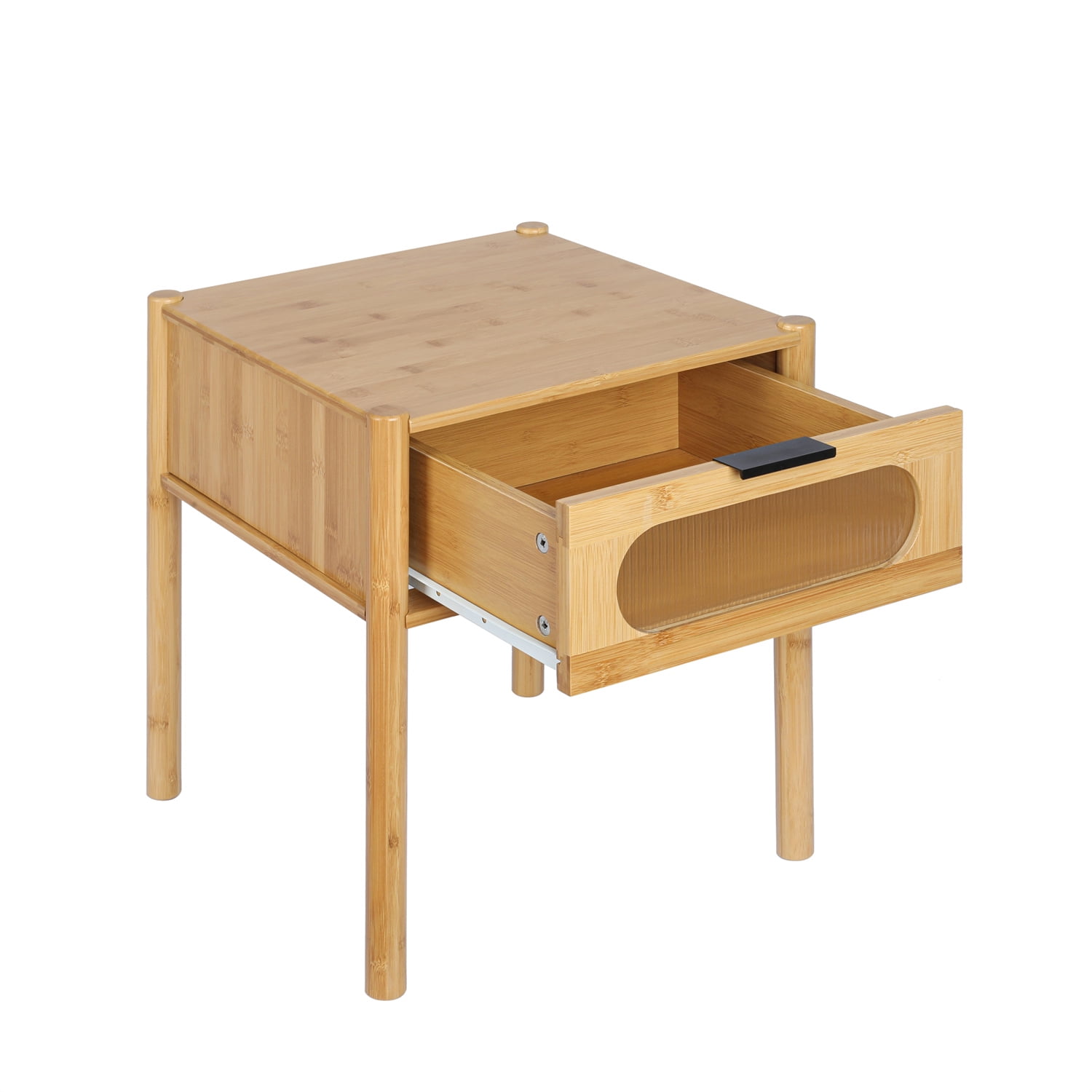 Kepooman Bamboo Nightstand with 1 Drawer, Bedside Table Accent End Table Side Table for Bedroom, Living Room, Natural Kepooman Bamboo Nightstand with 1 Drawer, Bedside Table Accent End Table Side Table for Bedroom, Living Room, Natural