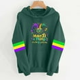 thumbnail image 1 of Uootdi Mardi Gras Womens Drawstring Hoodies for Women Carnival Crewneck Heart Print Hooded Long Sleeve Pullover Festive Color Block Loose Sweatshirts Gift, 1 of 4