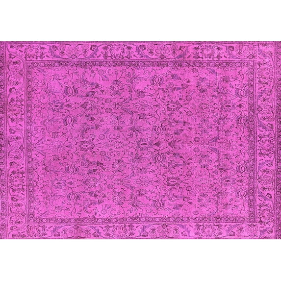 Ahgly Company Indoor Rectangle Oriental Pink Industrial Area Rugs, 3' x 5'