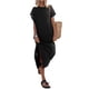 thumbnail image 3 of Lucakuins - Vestido de playa informal de verano para mujer, color sólido, manga corta de murciélago, cuello redondo, vestido dividido Lucakuins  moda, 3 of 9