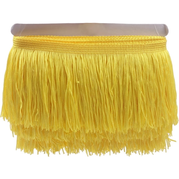 YYCRAFT 10 Yards 4 Inch Wide Tassel Curtain Fringe Trim by The Yard for DIY Sewing Crafts Clothing Curtains Decoration-Yellow