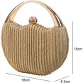 thumbnail image 3 of Evening Bag Clutch Purses Pleated Round Hard shell Crossbody Handbag with Chain Strap for Women Wedding Party Formal, 3 of 7