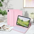 thumbnail image 1 of Keyboard Case for Air 11 Inch 2025 2024, Slim Tablet Cover with 7 Color Backlit Detachable Keyboard and Pencil Holder, Adjustable Stand, Type C Charging, 1 of 7