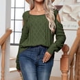thumbnail image 1 of Suéter Suéter básico para mujer, suéter informal con cuello redondo y hombros caídos, traje de vacaciones suelto Cgtredaw ejercito verde T M para Mujer, 1 of 6