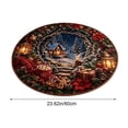 thumbnail image 3 of 3D Illusion Christmas Doormat – 23.62in Round Non-Slip Polyester Mat, Absorbent & Easy Clean, for Front Door Kitchen Bathroom Holiday Decor, 3 of 6