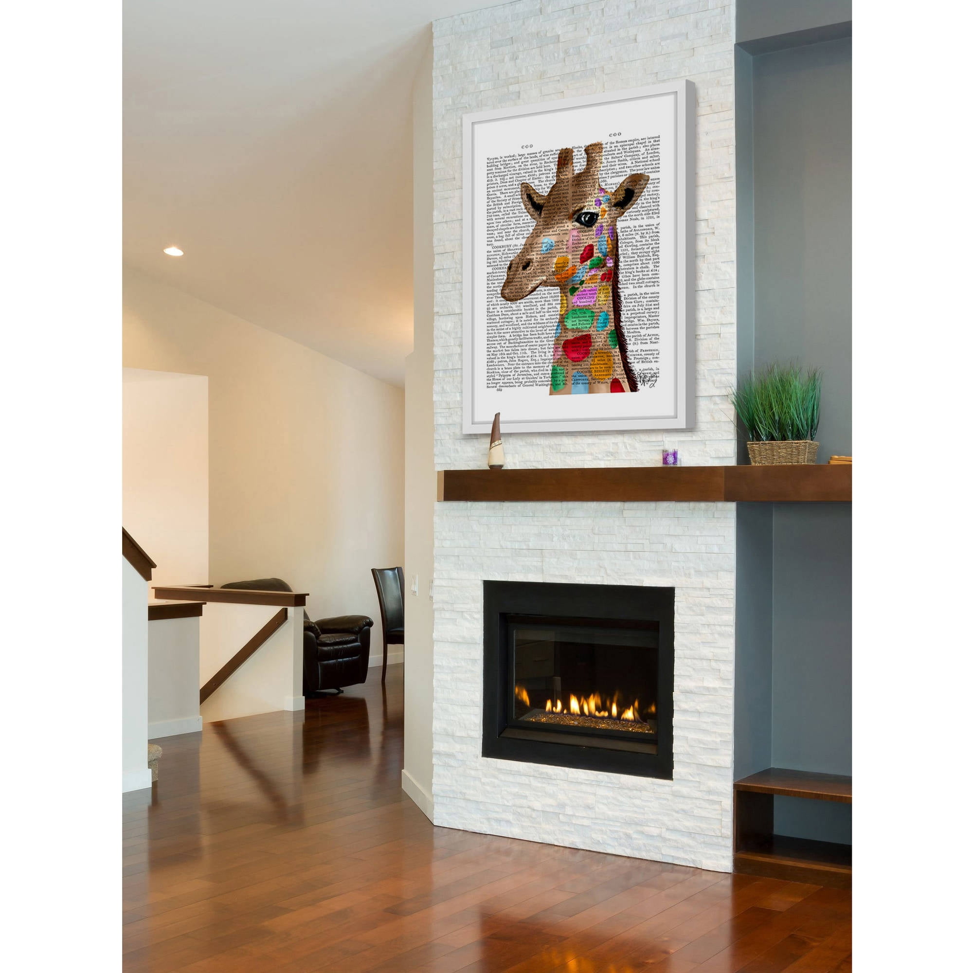Marmont Hill "Multicoloured Giraffe" Framed Painting Print