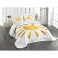 thumbnail image 3 of Ambesonne Yellow Quilted Bedspread Set 3 Pcs, Watercolor Sun, Queen Size, Yellow, 3 of 5