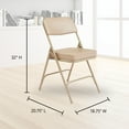 thumbnail image 2 of NPS 3200 Series 2" Cushion Vinyl Upholstered Folding Chair, Beige, 2 Pack, 2 of 8