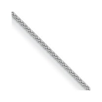 Auriga Fine Jewelry 14K White Gold Polished 2.1 mm Solid Wheat Chain Necklace for Women 16"