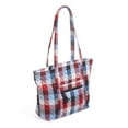 thumbnail image 2 of Vera Bradley Women's Recycled Cotton Small Vera Tote Bag Patriotic Plaid, 2 of 5