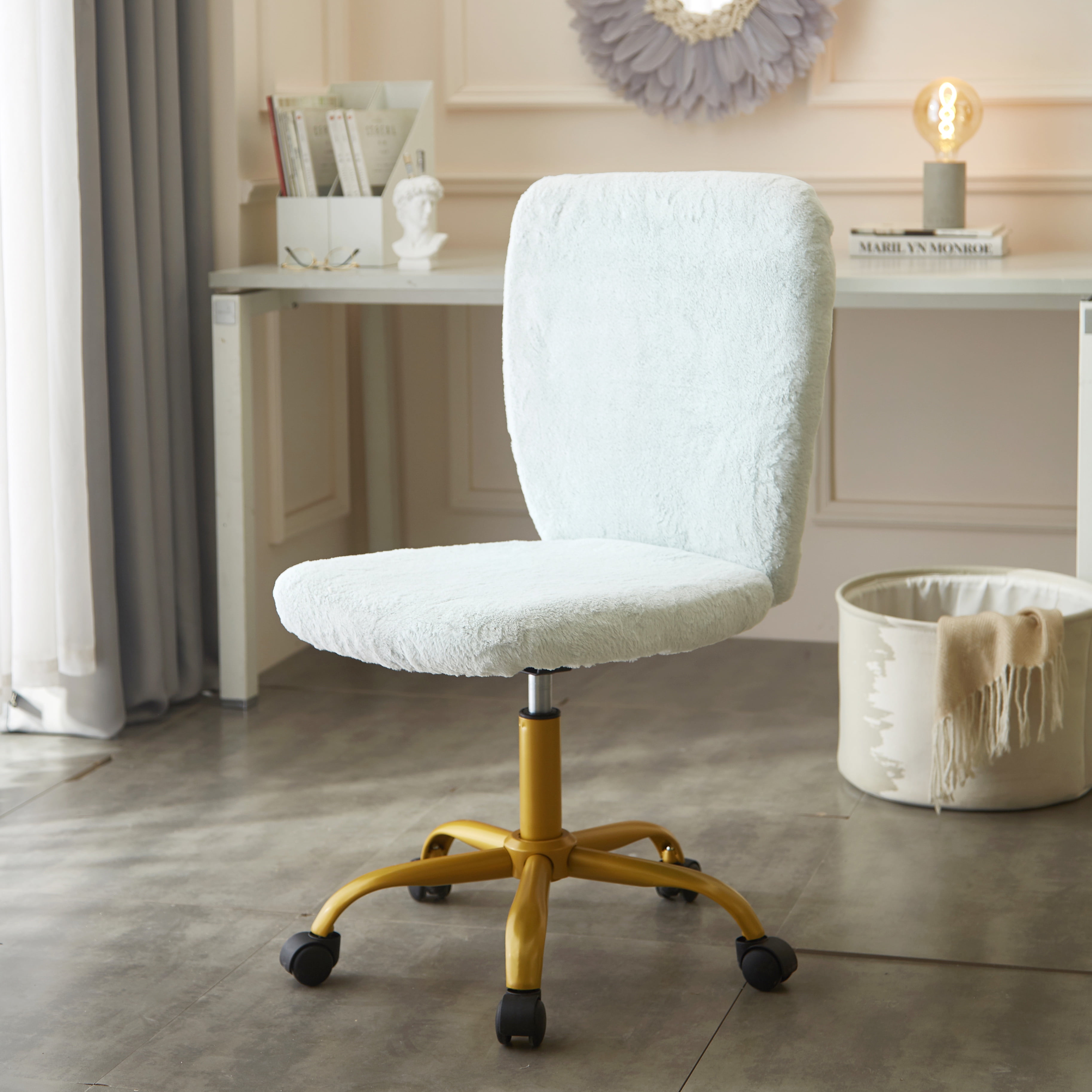 Urban Shop Rolling Linen Swivel Chair 2024 burnham ward