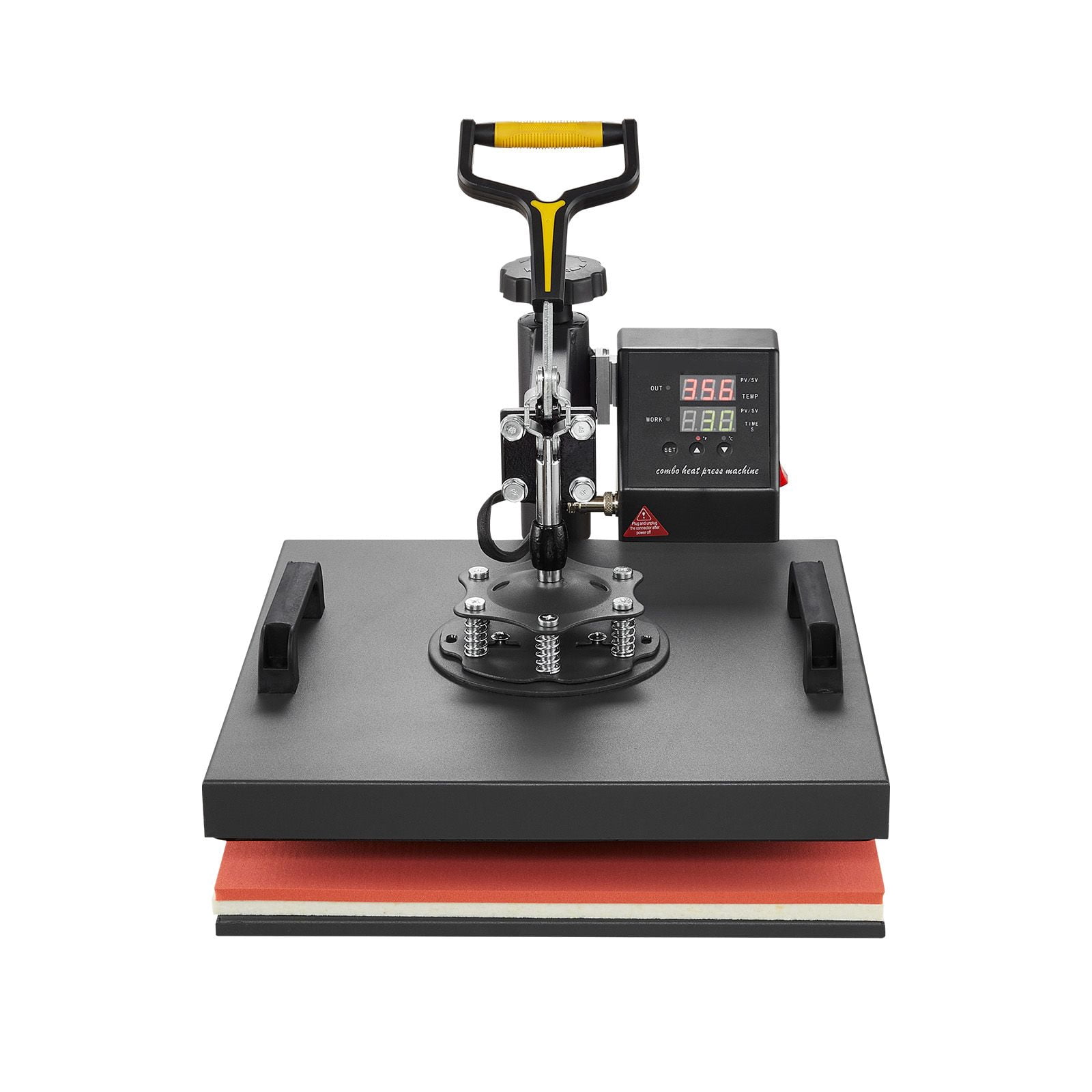 15"x15" 2-in-1 Heat Press Machine - Digital Sublimation Transfer Printer for T-Shirts, Hats, Mugs & DIY Crafts - 360° Swivel Design with LCD Display & Auto Pressure Control
